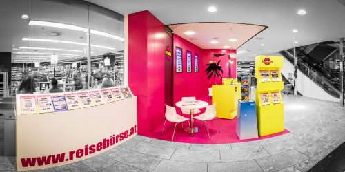 Shopgestaltung Reisebörse Linz von Mastaplan