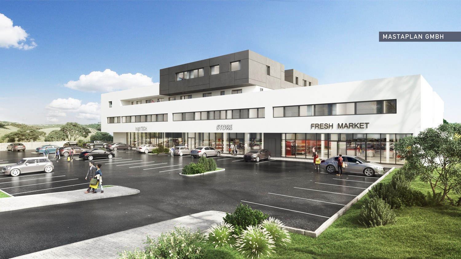 Mastaplan GmbH - Visualisierung Raiffeisen Center Rohrbach