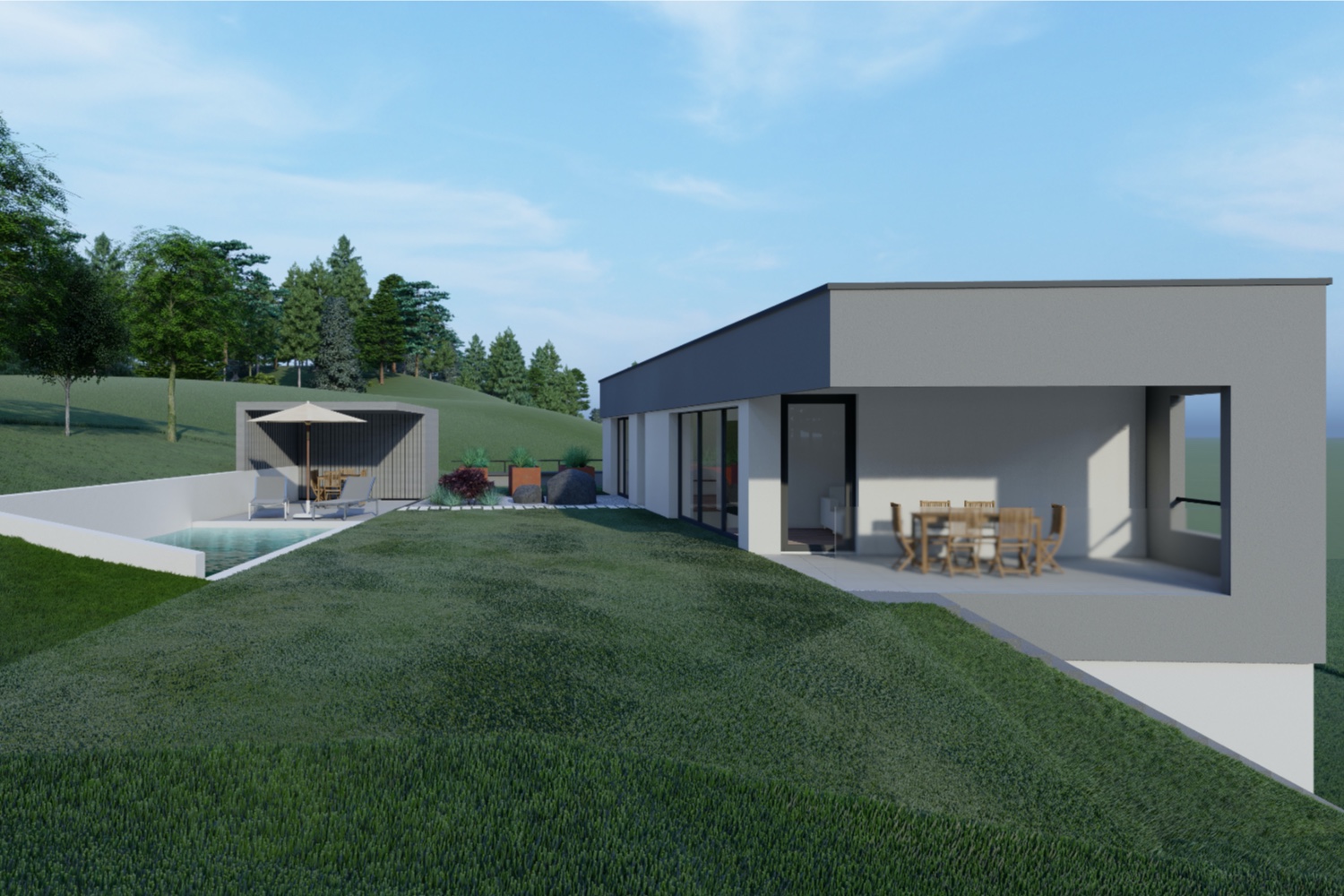 Visualisierung EFH PAÜ Mastaplan GmbH Wels - Rohrbach Visualisierung EFH PAÜ Mastaplan GmbH Wels - Rohrbach