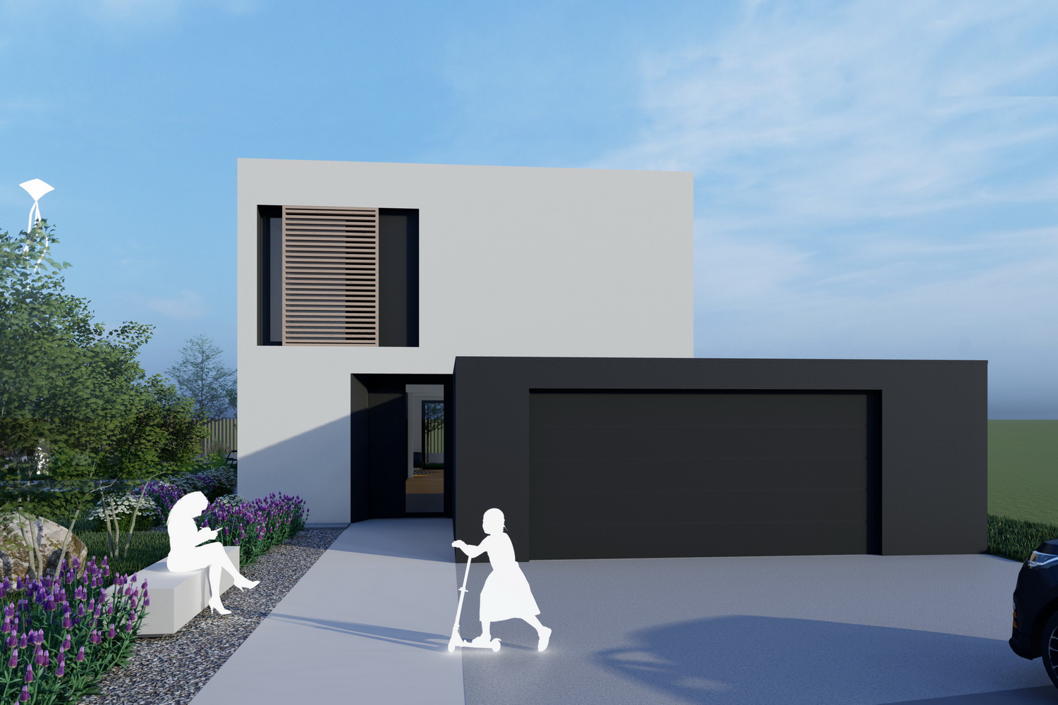 Entwurf Straßenseite Einfamilienhaus - Mastaplan GmbH Wels und Rohrbach Entwurf Straßenseite Einfamilienhaus - Mastaplan GmbH Wels und Rohrbach